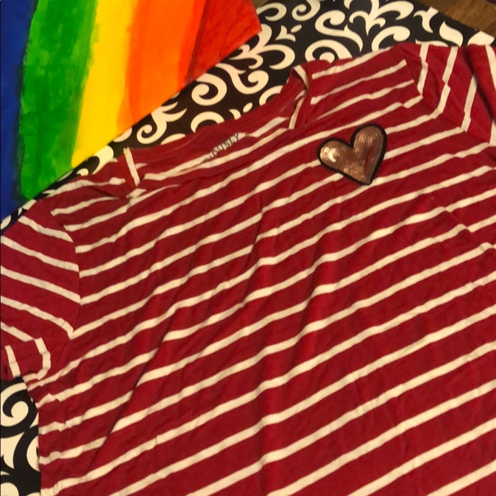 Striped T-shirt with heart